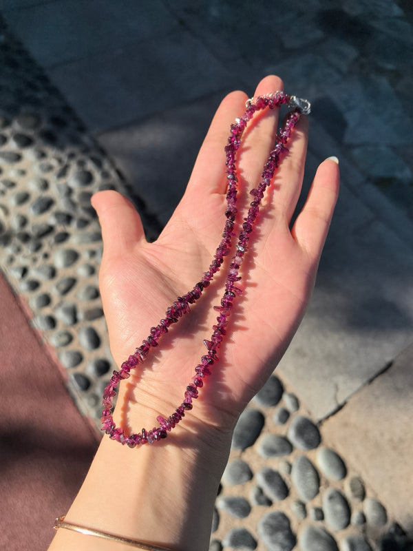 Crimson Aura — Rhodolite Garnet Necklace